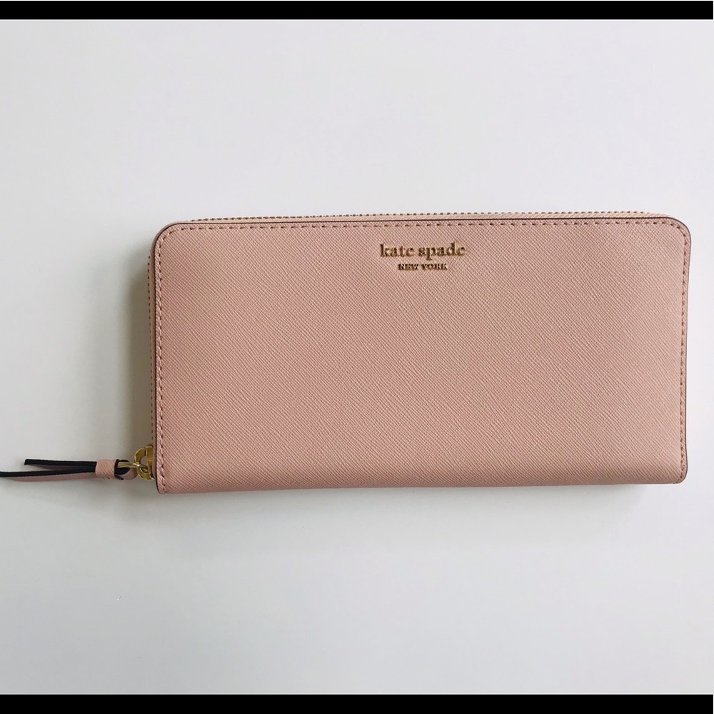 Kate Spade Large Light Pink Zip Around Wallet NEW